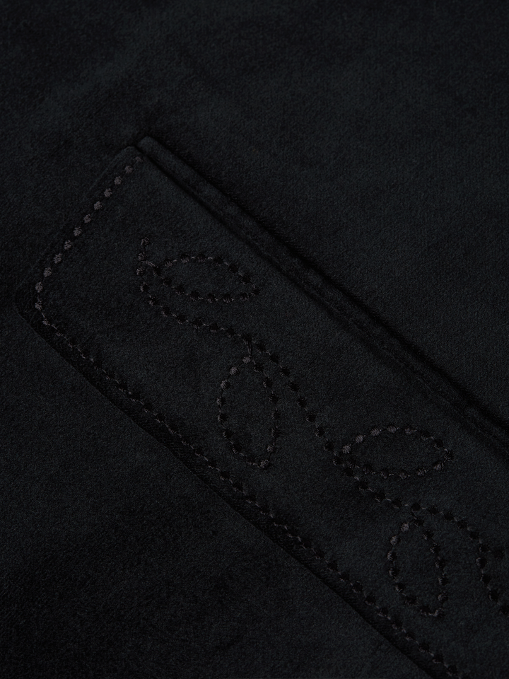 Pierce embroidered velvet peak lapel blazer