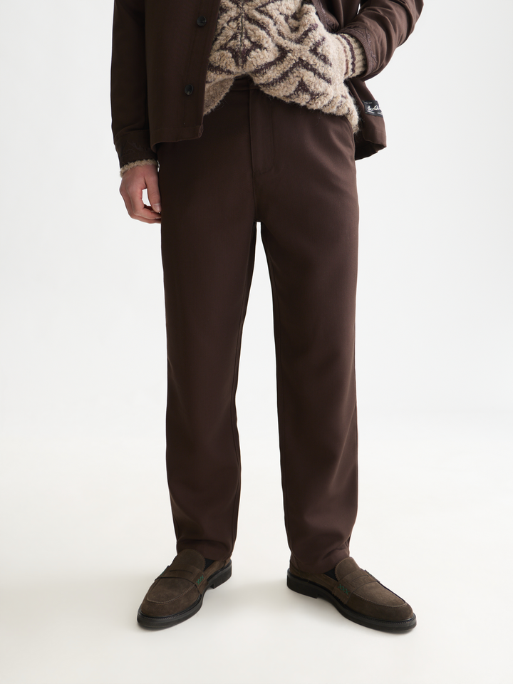 Harper embroidered wool-blend worker pant