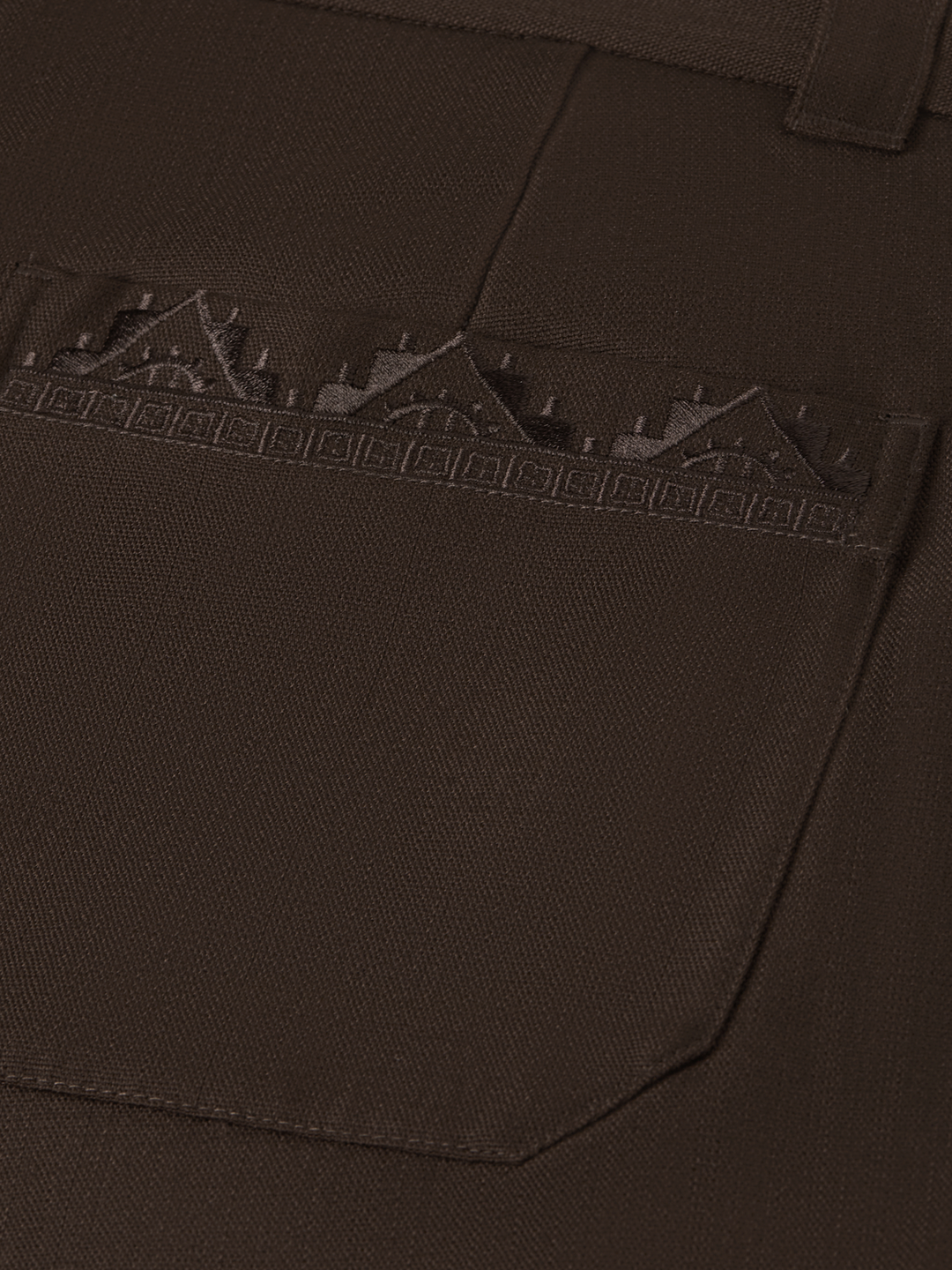 Harper embroidered wool-blend worker pant