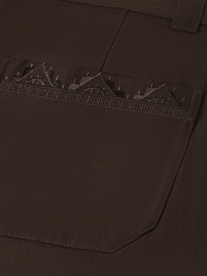 Harper embroidered wool-blend worker pant