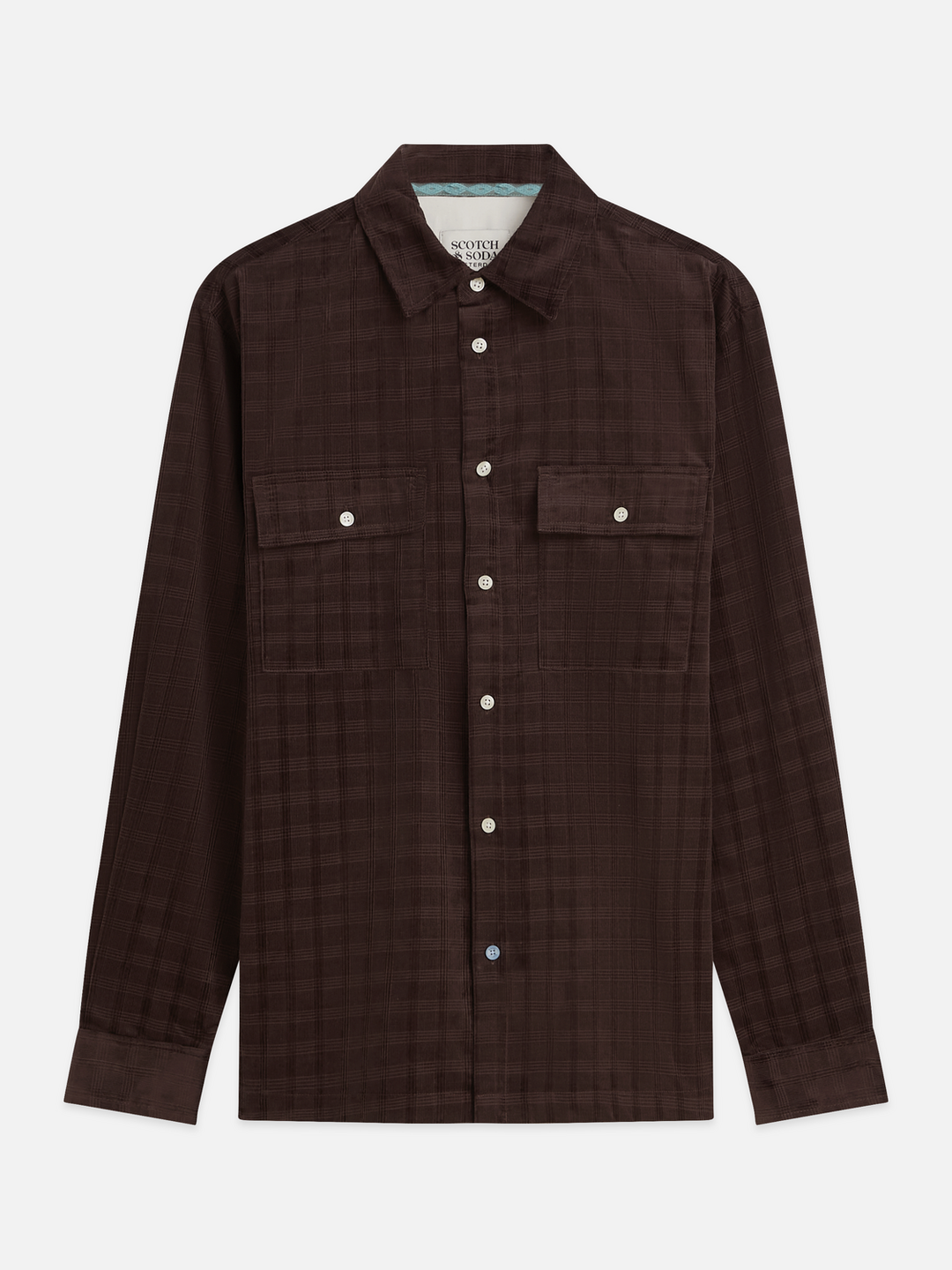 Corduroy checked relaxed-fit shirts