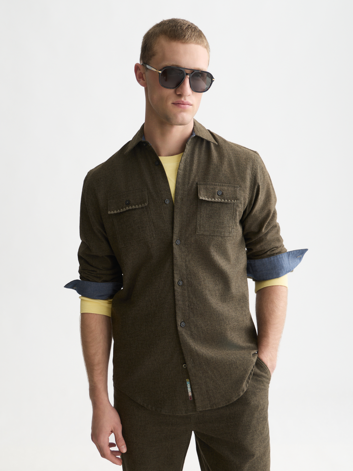 Melange relaxed-fit shirt