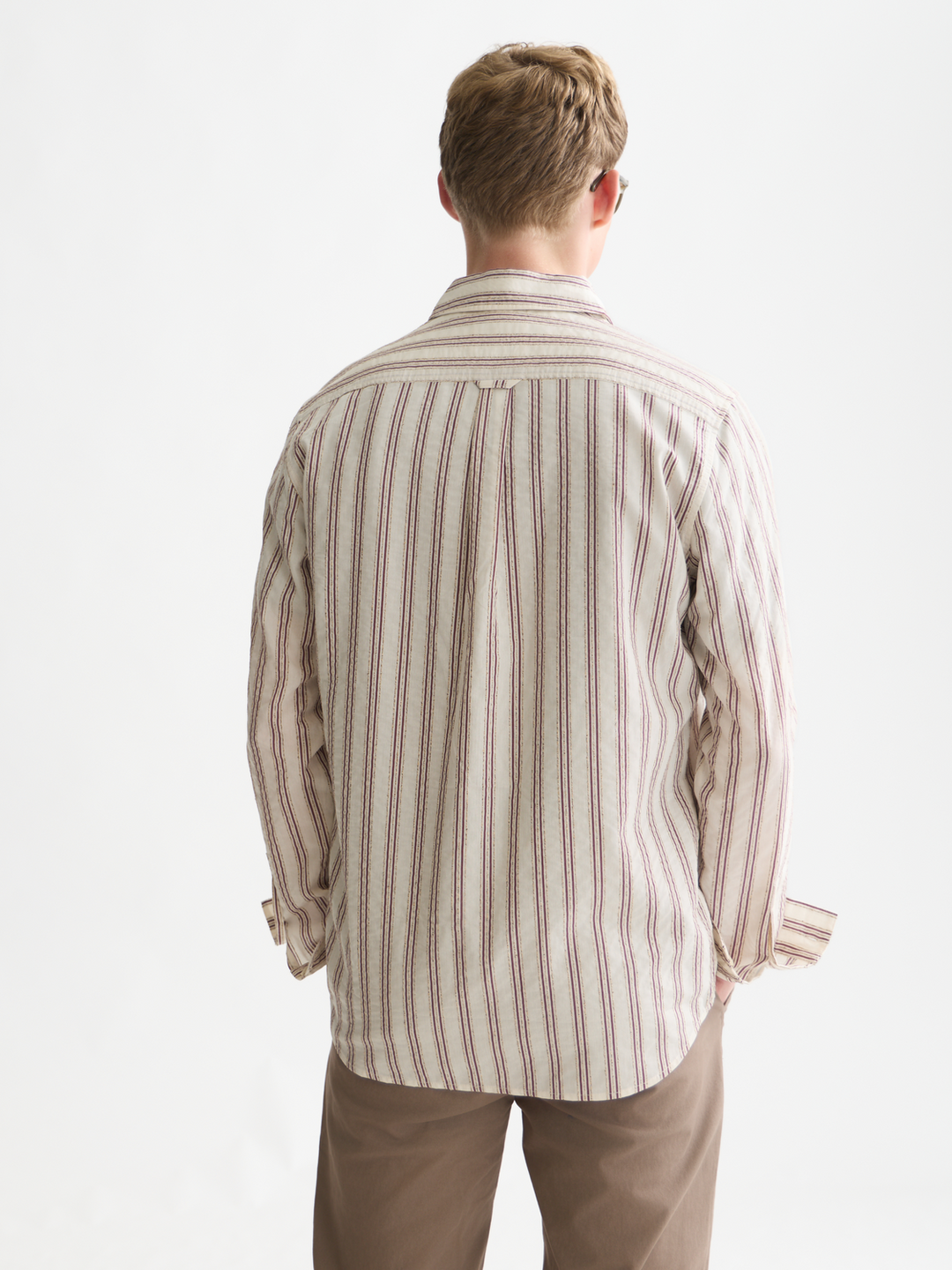 Textured striped regular-fit shirt