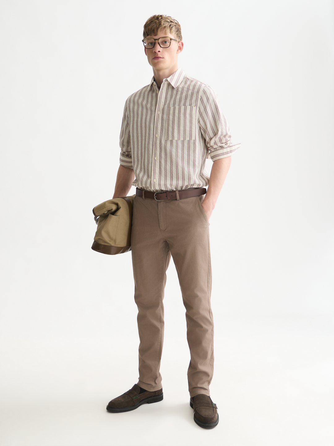 Textured striped regular-fit shirt