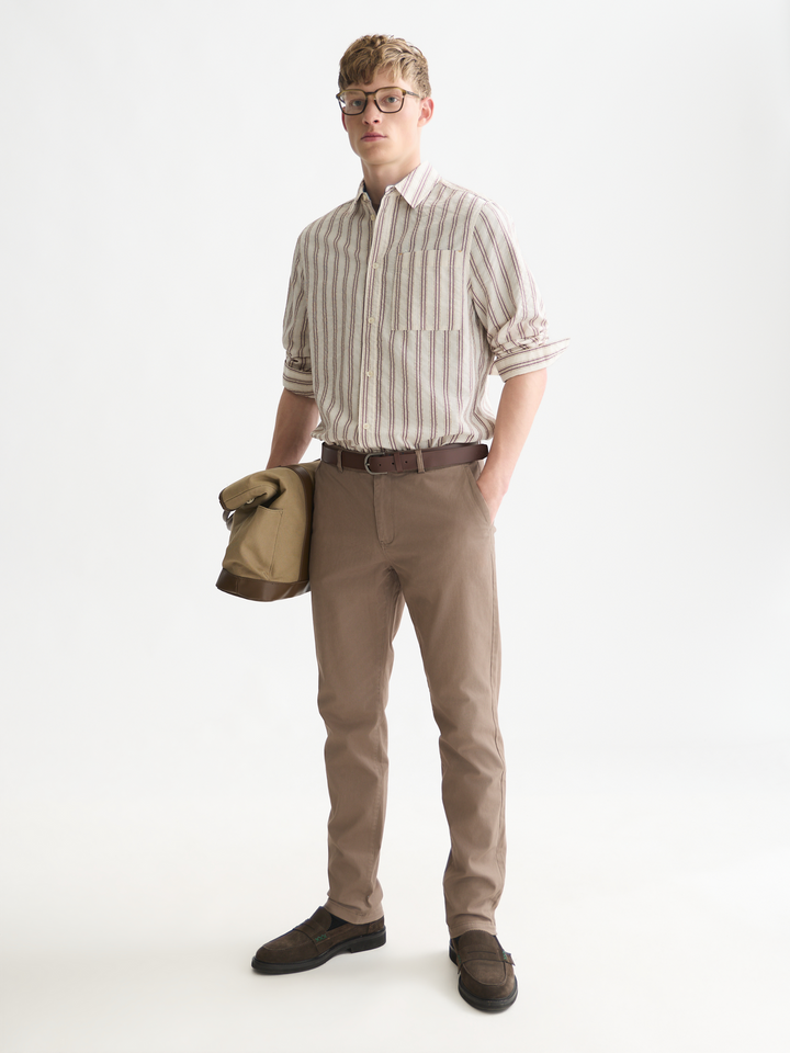 Textured striped regular-fit shirt