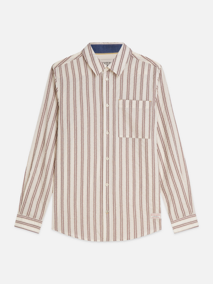 Textured striped regular-fit shirt