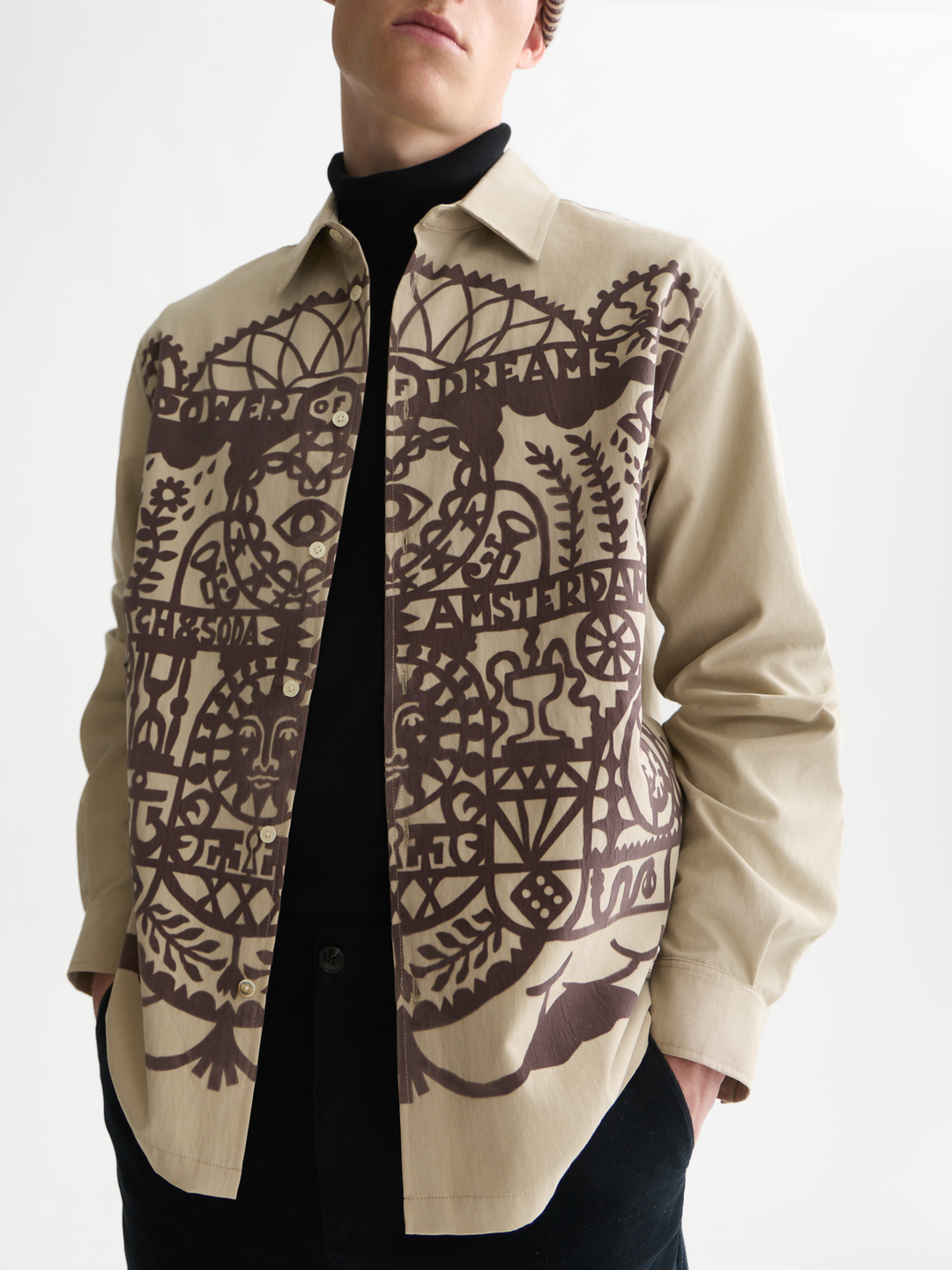 Flock printed relaxed-fit shirt
