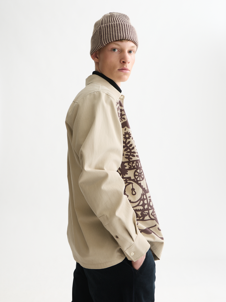 Flock printed relaxed-fit shirt