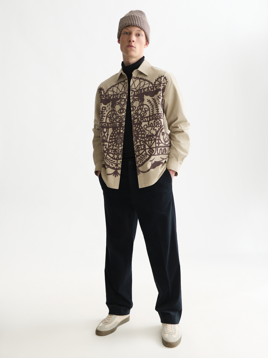 Flock printed relaxed-fit shirt