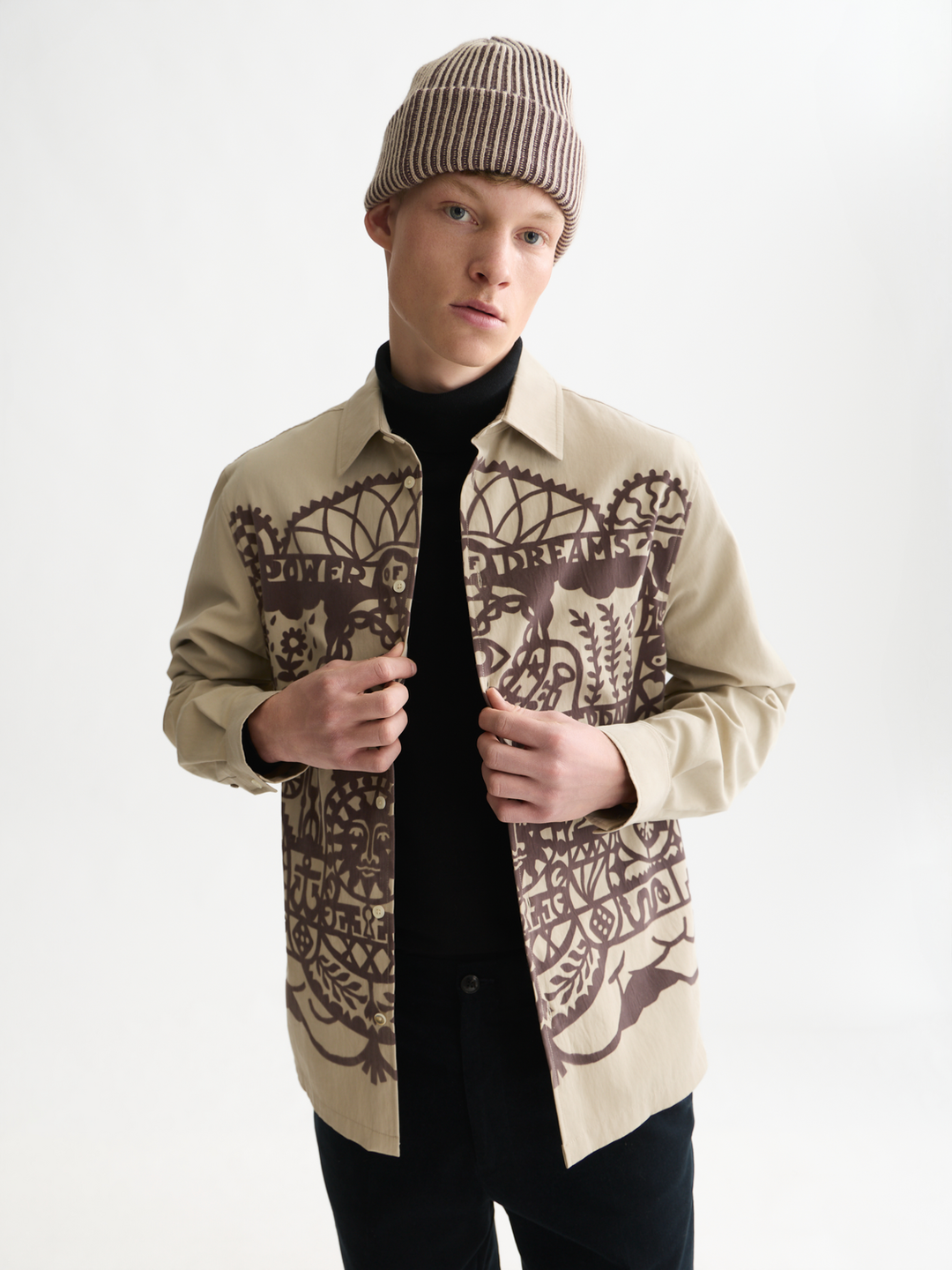 Flock printed relaxed-fit shirt