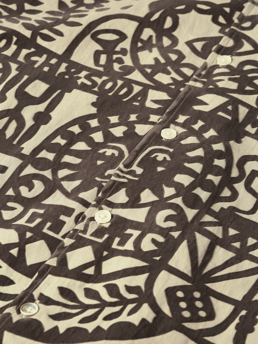 Flock printed relaxed-fit shirt