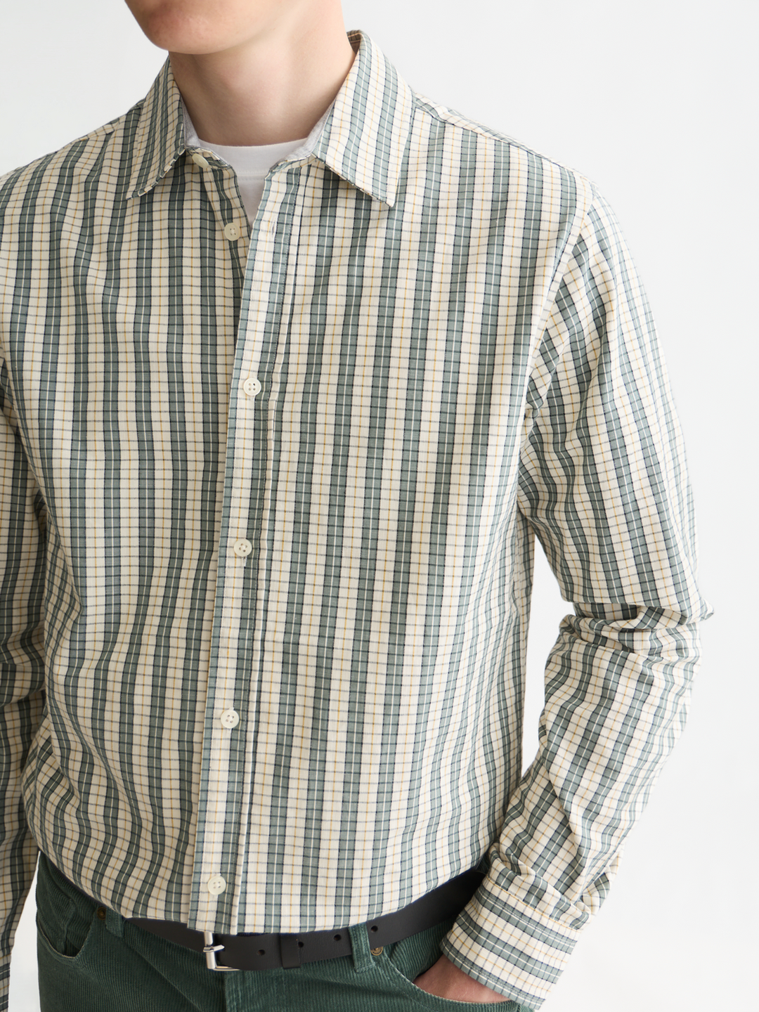 Micro checked regular-fit shirt