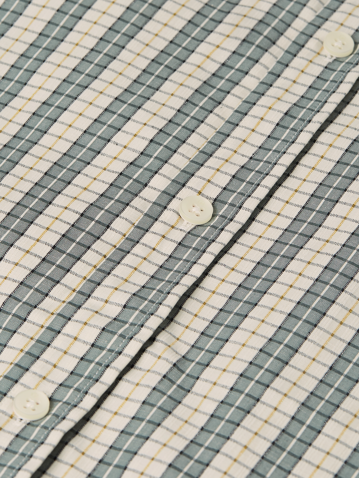 Micro checked regular-fit shirt