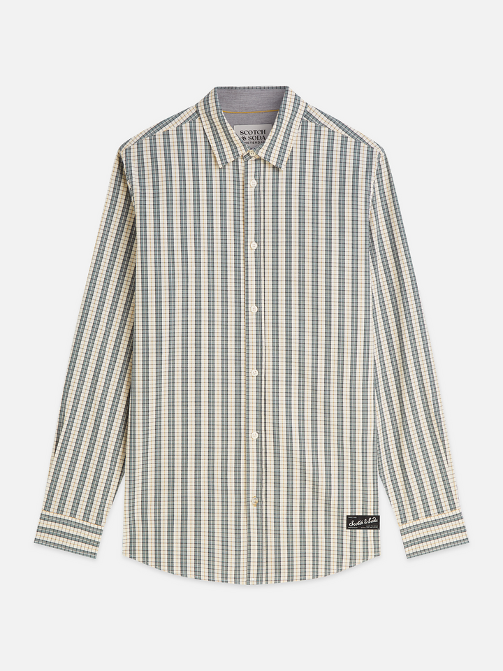 Micro checked regular-fit shirt