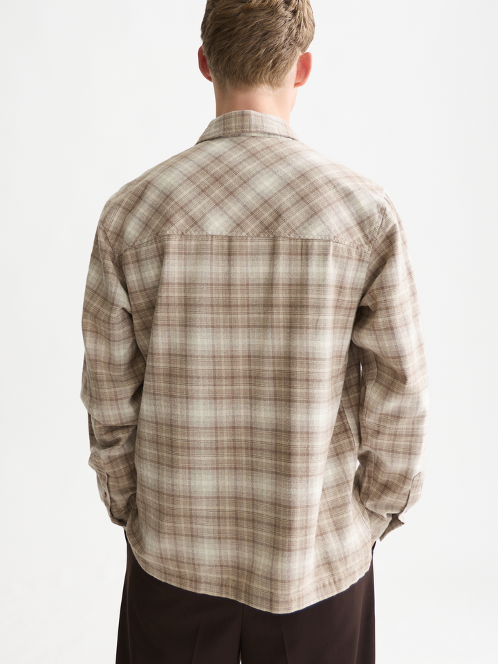 Flannel checked relaxed-fit shirt