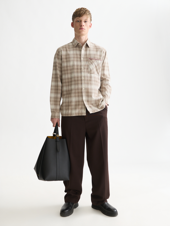 Flannel checked relaxed-fit shirt