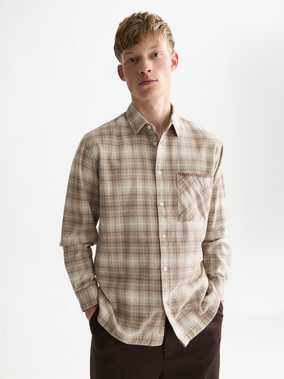 Flannel checked relaxed-fit shirt