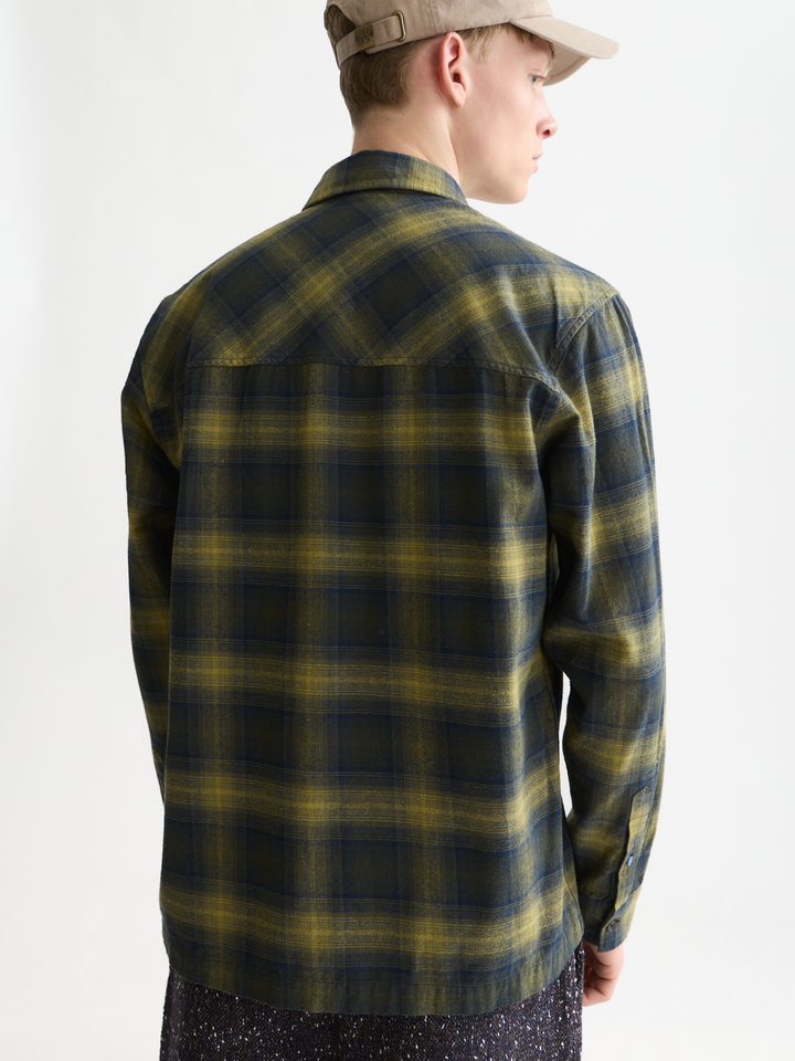 Flannel checked relaxed-fit shirt