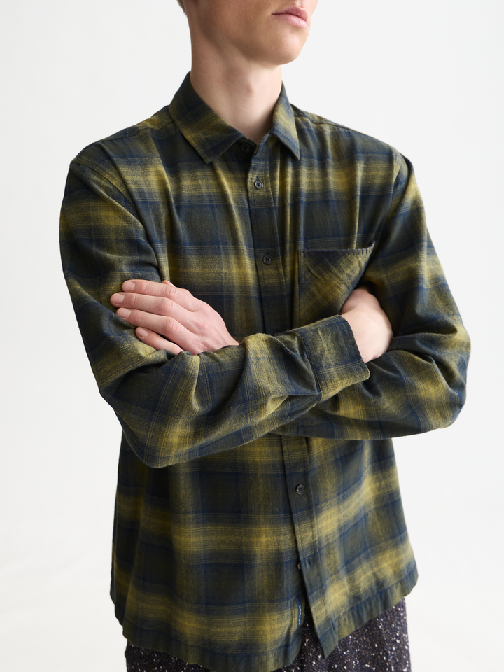 Flannel checked relaxed-fit shirt