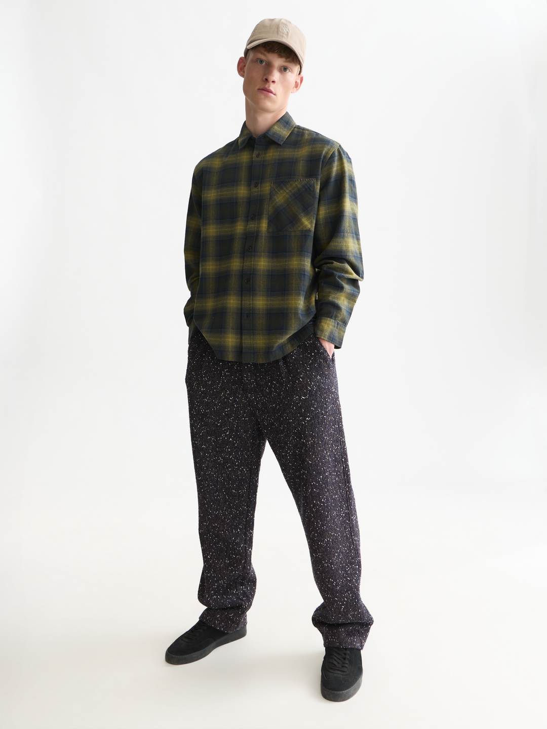 Flannel checked relaxed-fit shirt