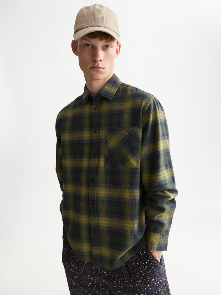 Flannel checked relaxed-fit shirt