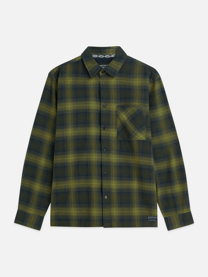 Flannel checked relaxed-fit shirt
