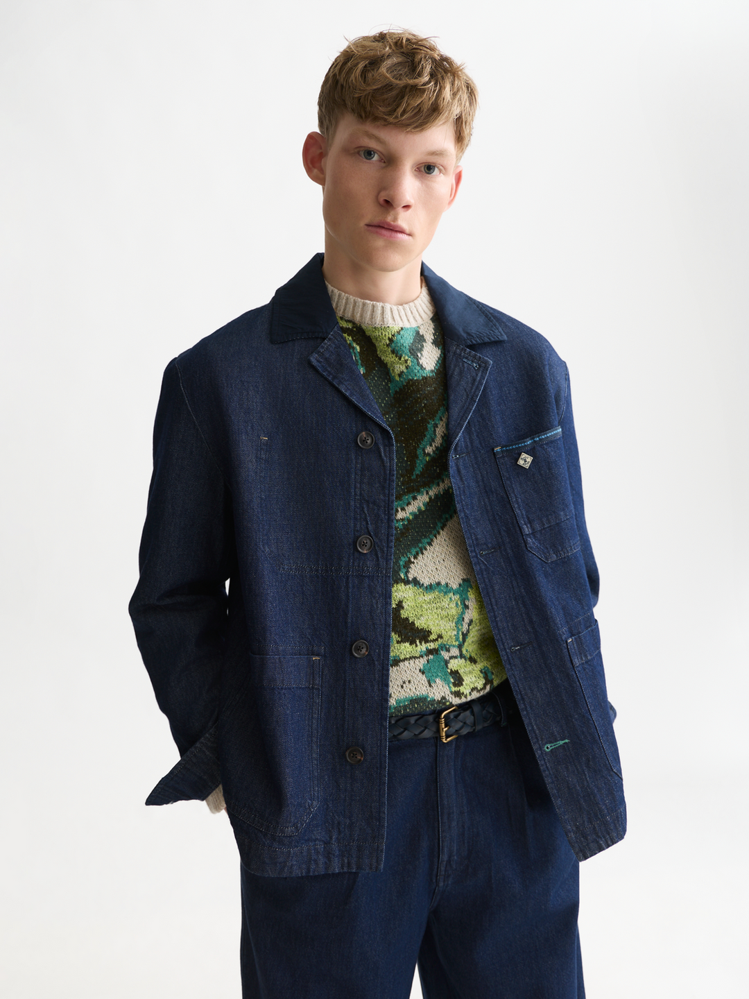 Denim workwear overshirt