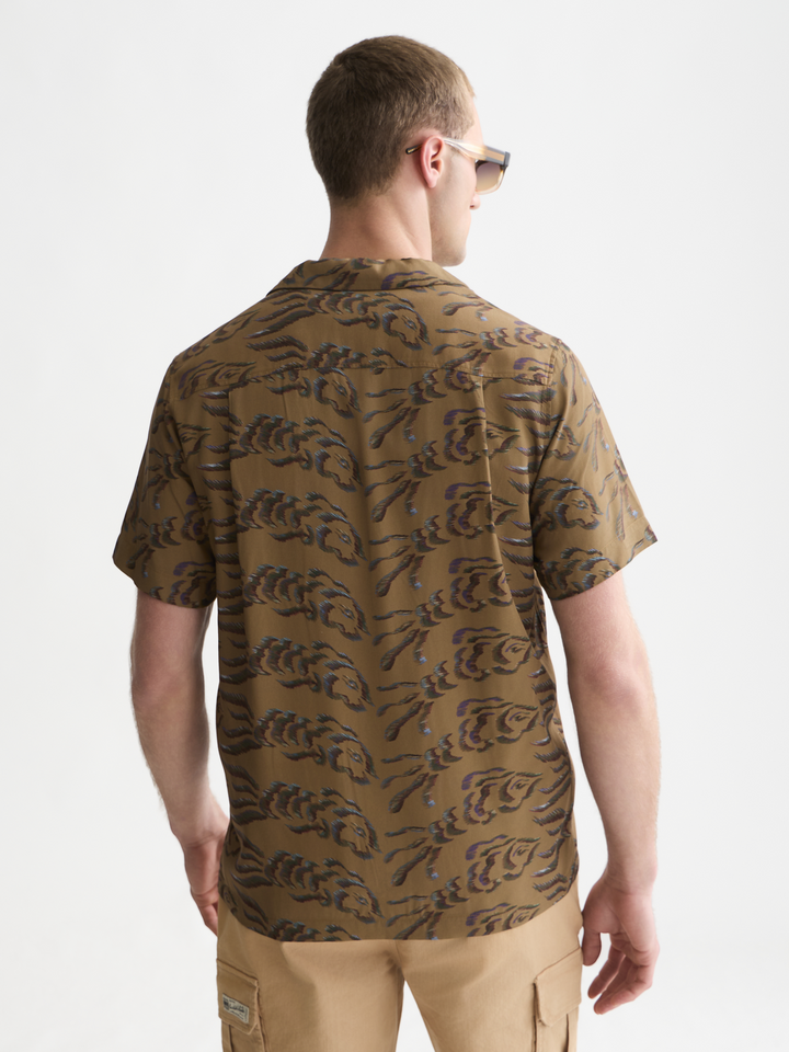 Viscose printed short sleeved regular-fit shirt