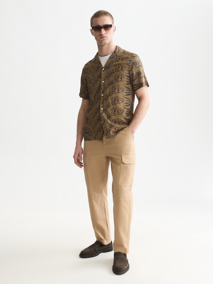 Viscose printed short sleeved regular-fit shirt