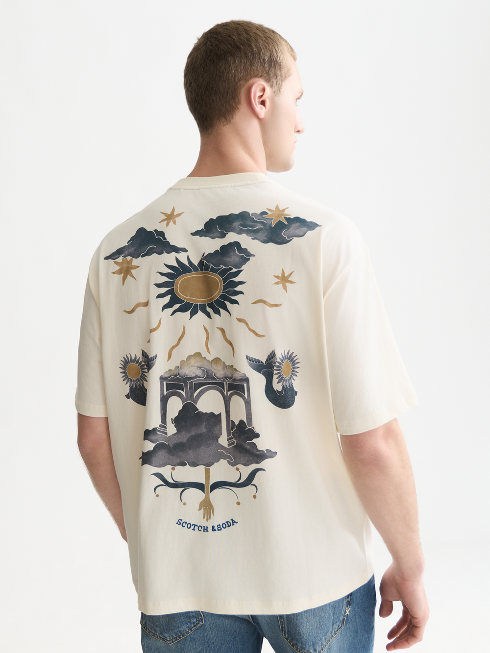 Front and back artwork loose-fit T-shirt