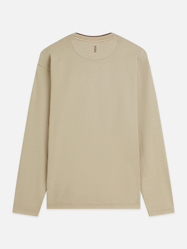 3 Crosses relaxed-fit garment-dyed long sleeved T-shirt