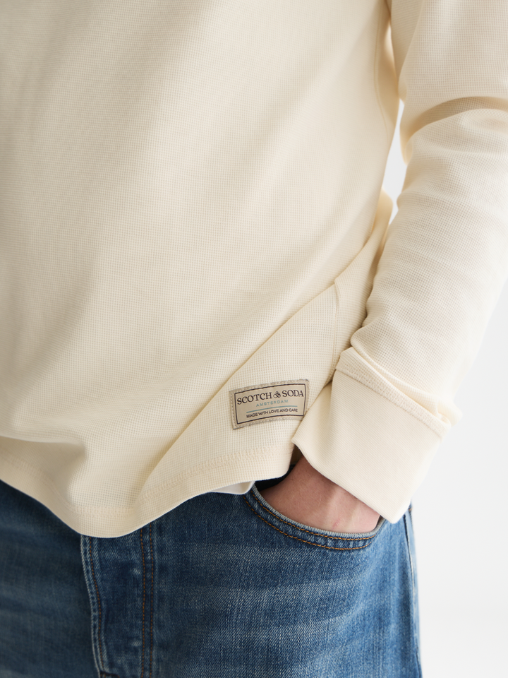 Waffle regular-fit long sleeved T-shirt