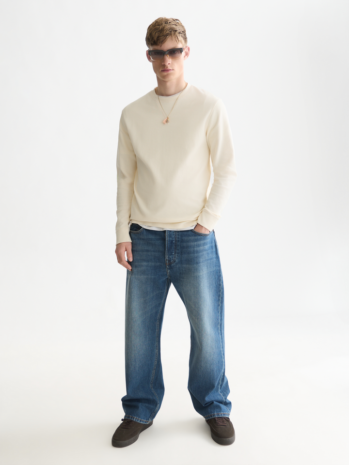 Waffle regular-fit long sleeved T-shirt