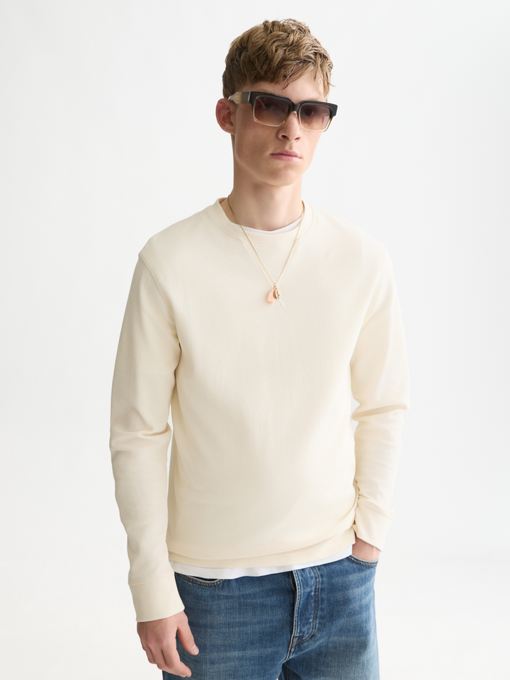 Waffle regular-fit long sleeved T-shirt