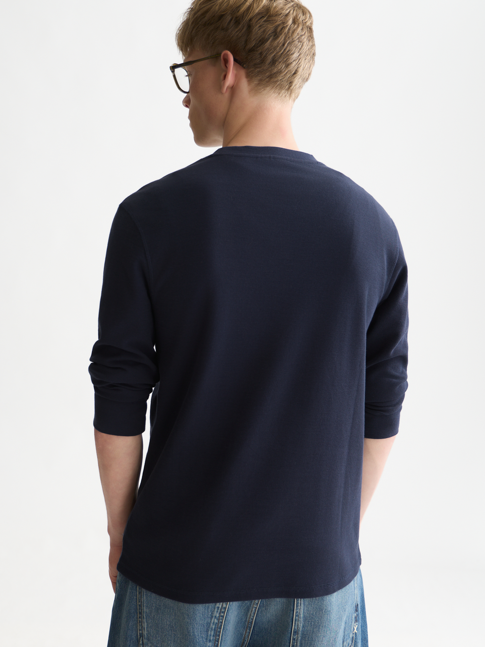 Waffle regular-fit long sleeved T-shirt