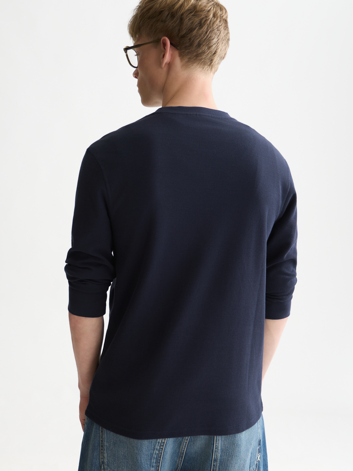 Waffle regular-fit long sleeved T-shirt