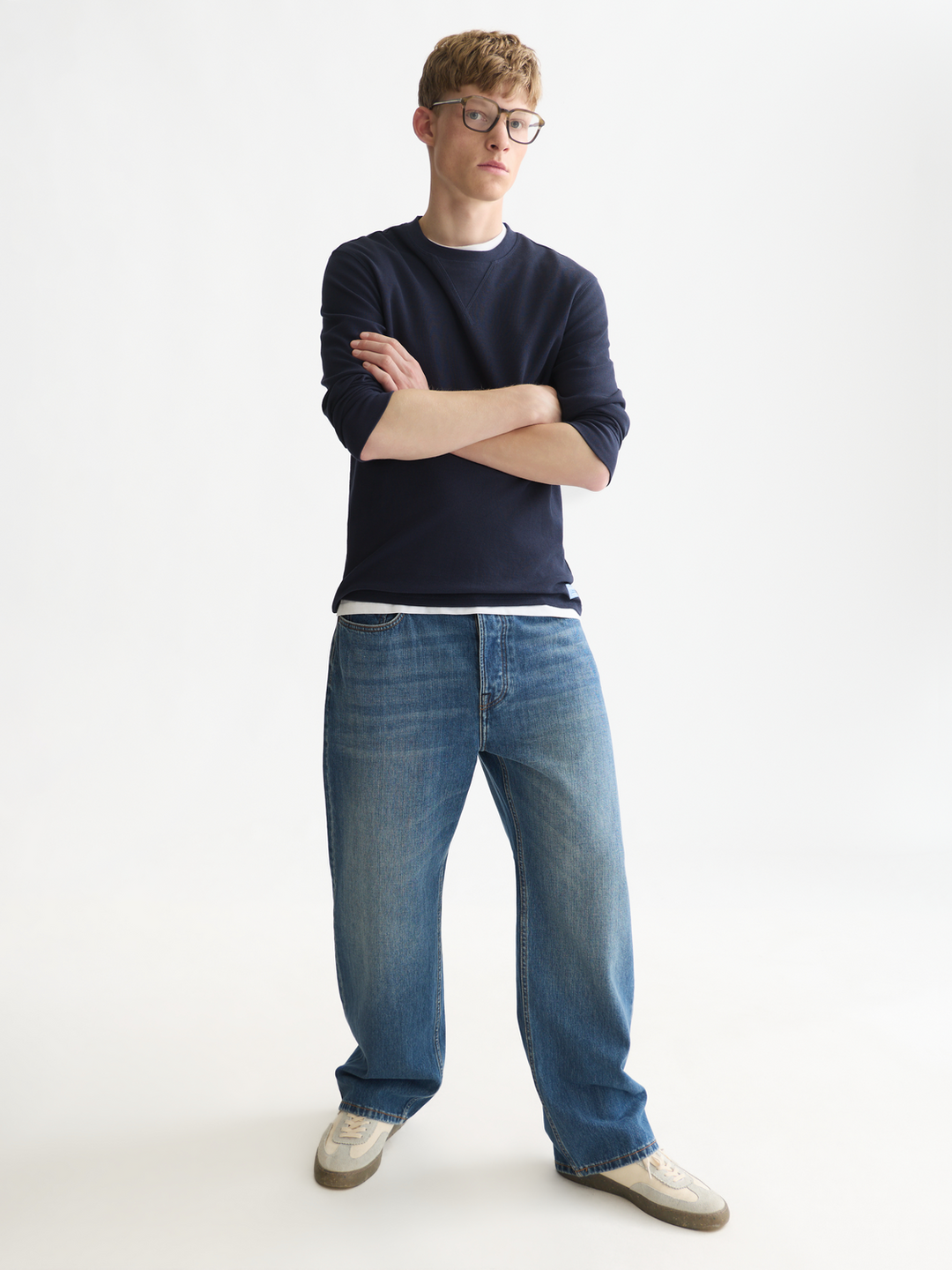 Waffle regular-fit long sleeved T-shirt
