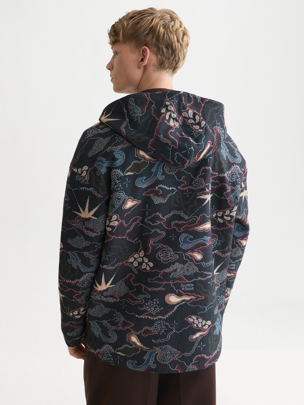 Jacquard relaxed-fit hoodie
