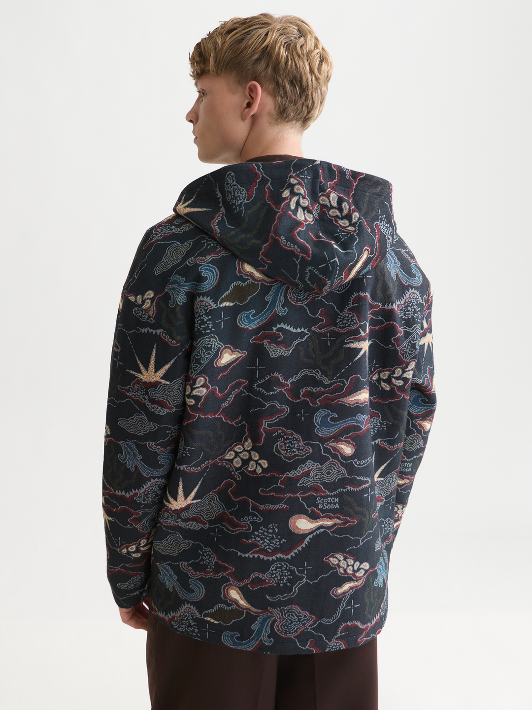 Jacquard relaxed-fit hoodie