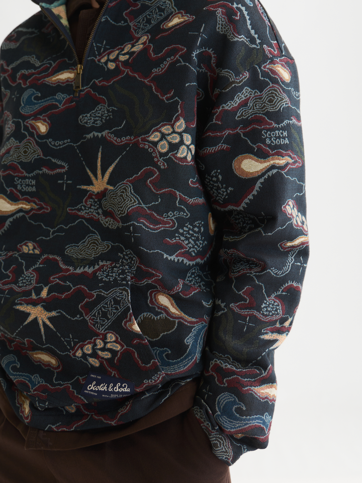 Jacquard relaxed-fit hoodie