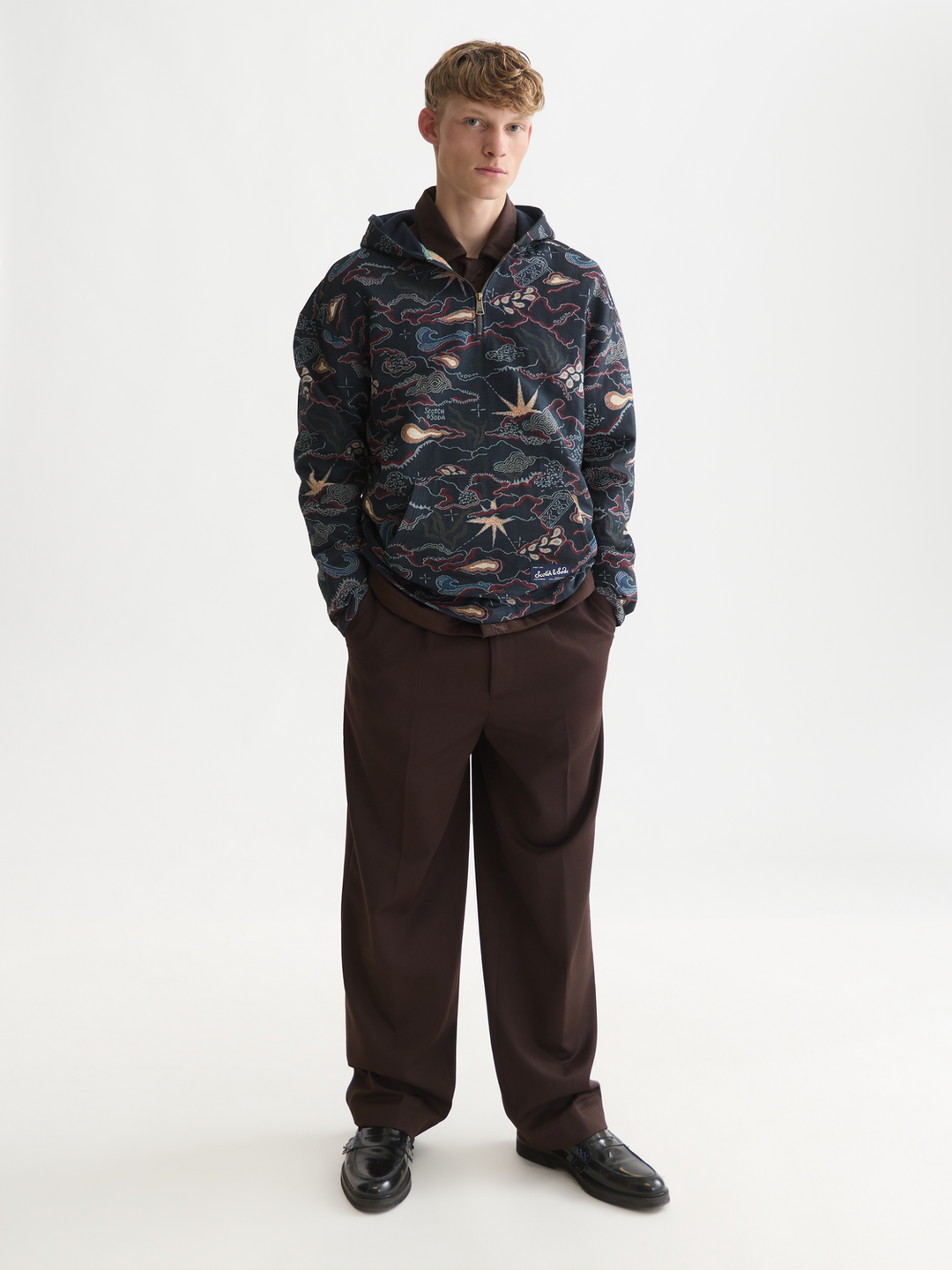 Jacquard relaxed-fit hoodie