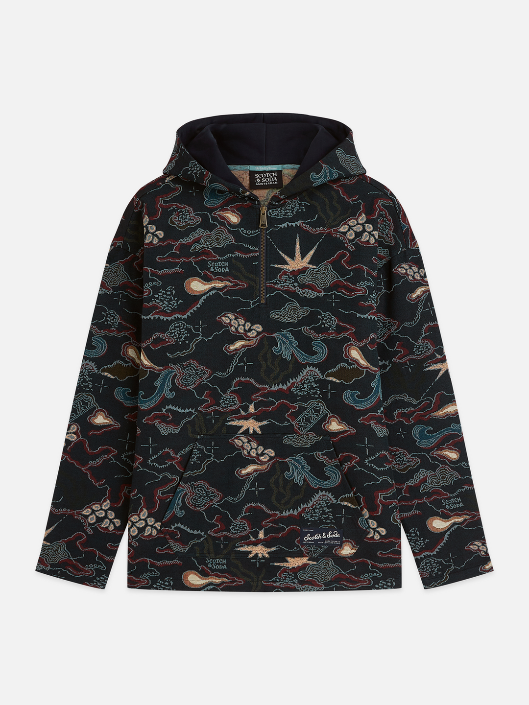 Jacquard relaxed-fit hoodie