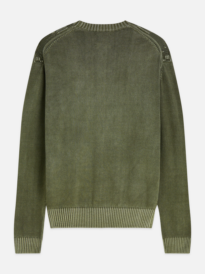 Structured cotton dropped shoulder pullover