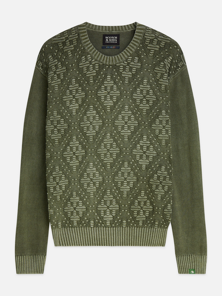 Structured cotton dropped shoulder pullover