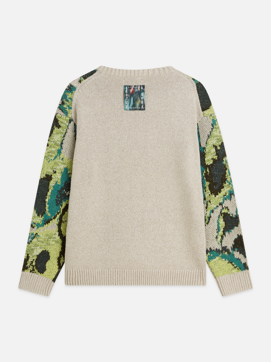 Watercolour cotton-linen blend loose-fit pullover
