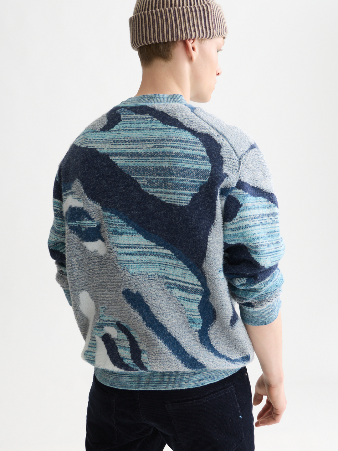 Jacquard cotton loose-fit pullover