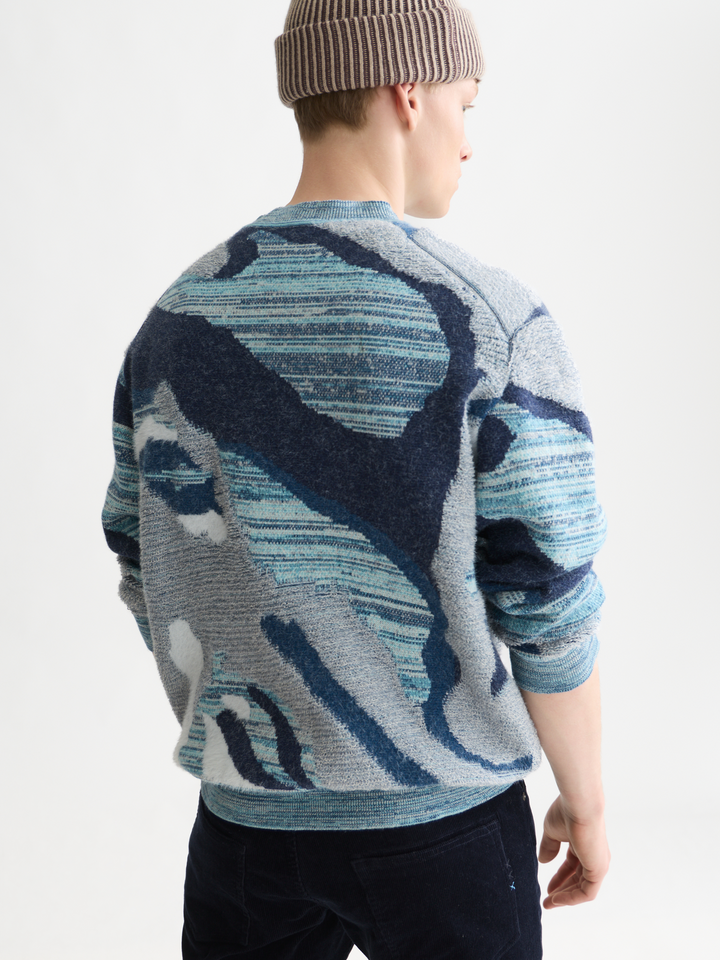 Jacquard cotton loose-fit pullover