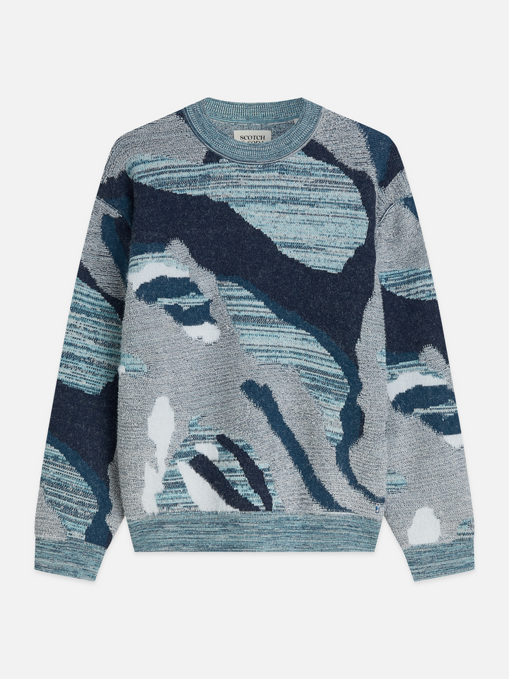 Jacquard cotton loose-fit pullover