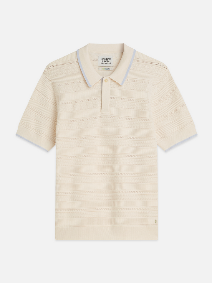 Structured knitted regular-fit polo