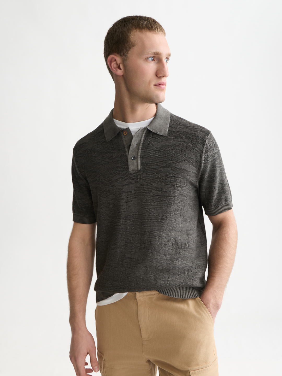 Structured regular-fit polo
